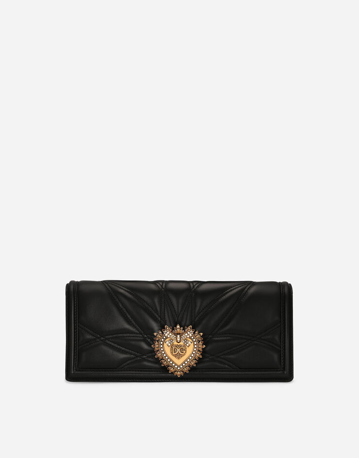 Dolce & Gabbana Baguette-Tasche Devotion aus Matelassé-Nappaleder Schwarz BB7347AW437