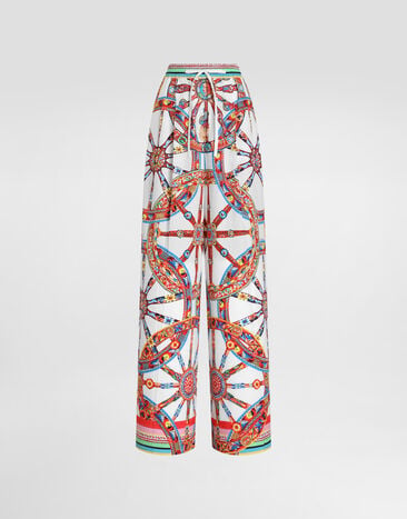 Dolce & Gabbana Carretto-print poplin trousers Multicolor FTDCOTGDDTE