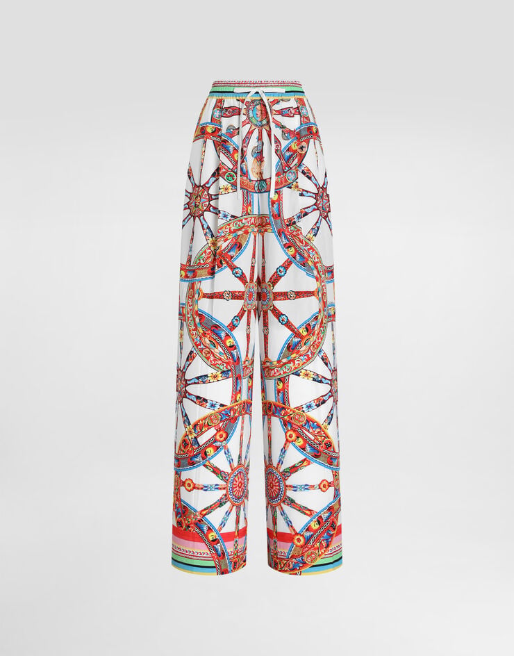 Dolce & Gabbana Carretto-print poplin trousers Multicolor FTDCOTGDDTE