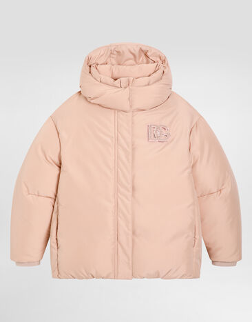 Dolce & Gabbana Short nylon down jacket Beige L5JBS1FUS3W