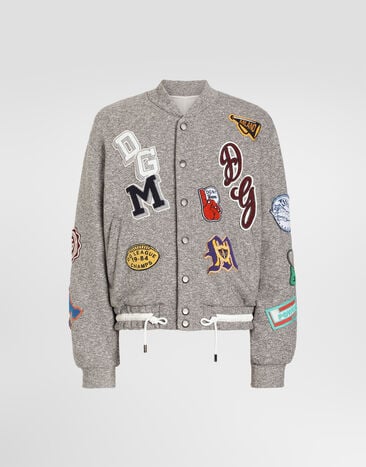 Dolce & Gabbana Fleece bomber jacket Dolce & Gabbana Fleece bomber jacket Grey G9CIUZFUGVC