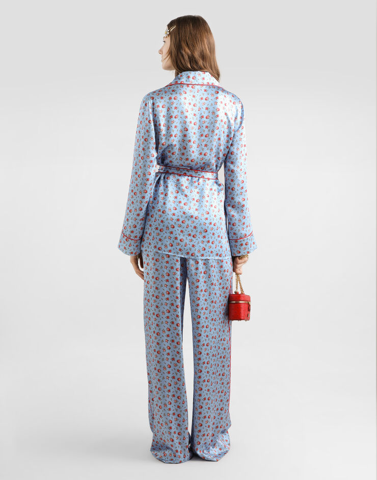 Dolce & Gabbana Small rose-print wide silk trousers Multicolor FTDIVTIS10H