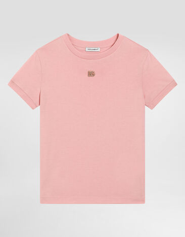Dolce & Gabbana Jersey T-shirt with DG logo White L5JTNKG7O9K