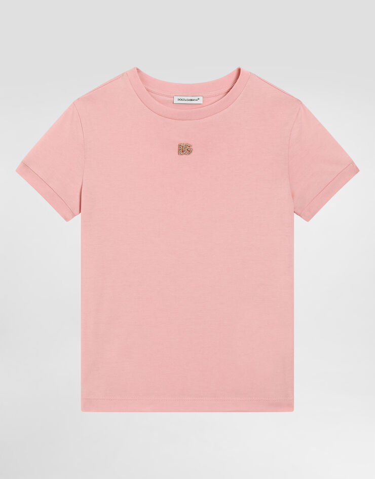 Dolce & Gabbana DG 徽标平纹针织 T 恤 粉红 L5JTNJG7O3N