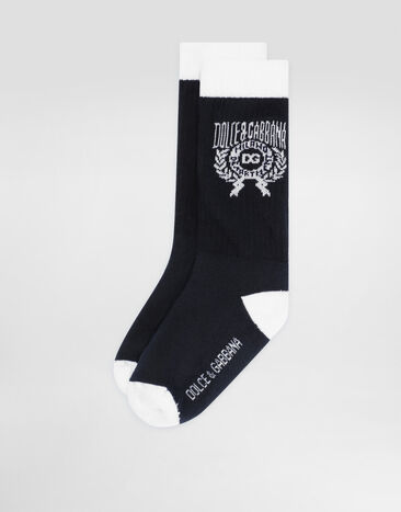 Dolce & Gabbana Cotton socks with DG logo Multicolor LBKAG7JBCH7