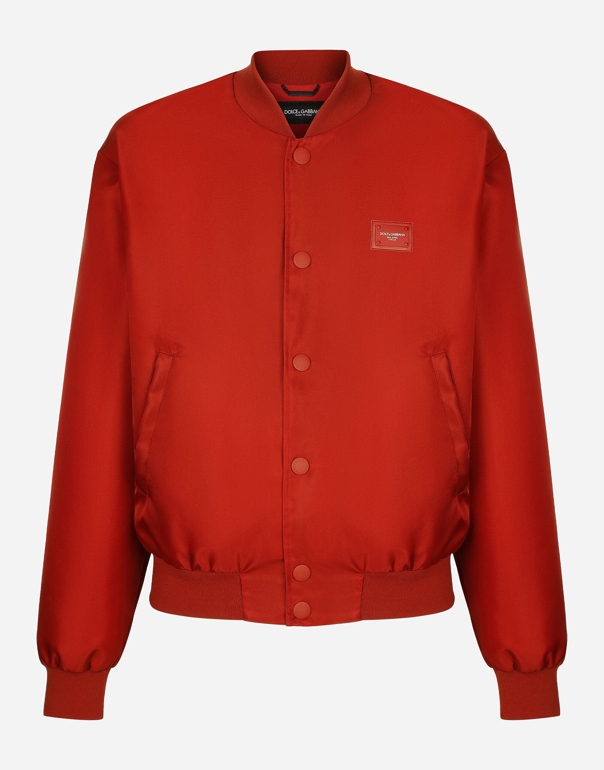 Nylon jacket with branded plate