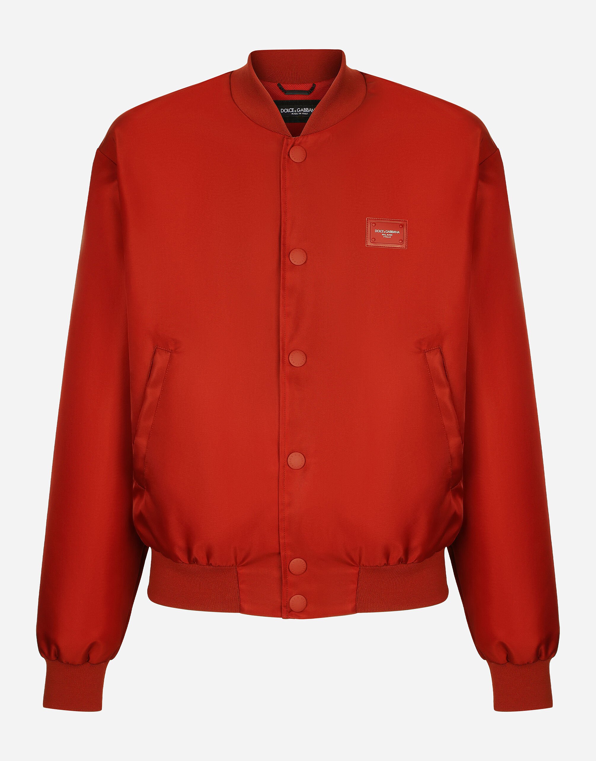 Dolce & Gabbana Nylon jacket with branded plate Red G9VD2TFUMNQ