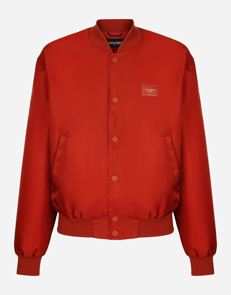 Dolce & Gabbana Nylon jacket with branded plate Red G9VD2TFUMNQ