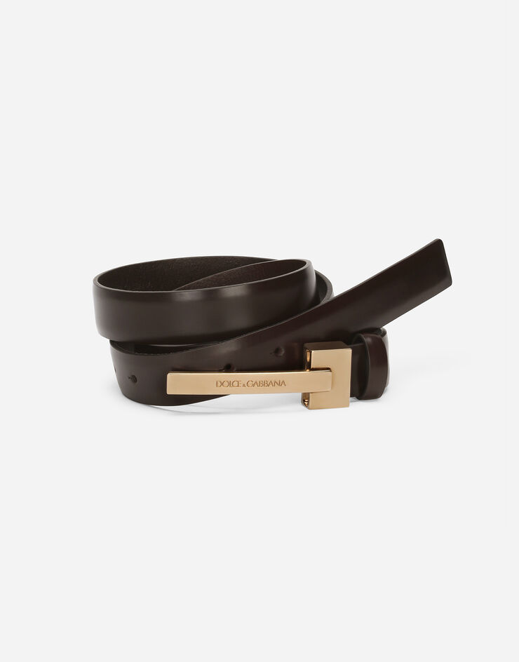 Dolce & Gabbana 磨面小牛皮腰带 棕 BC4870AI935