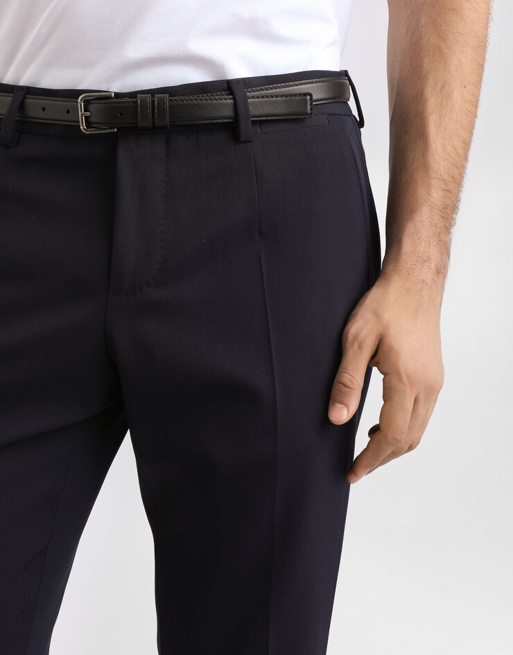 Dolce & Gabbana Bi-stretch wool canvas trousers Blue GY7BMTFUBGB