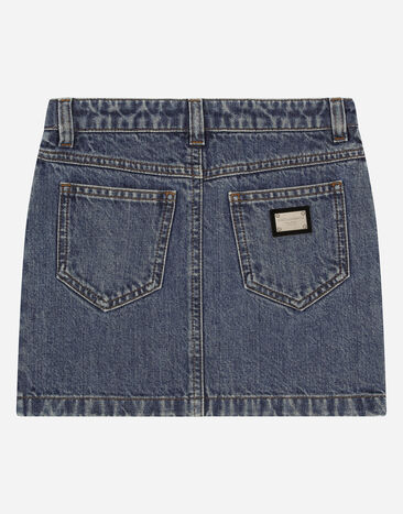 Dolce & Gabbana 5-Pocket-Minirock aus Denim Blau L55I03LDC25
