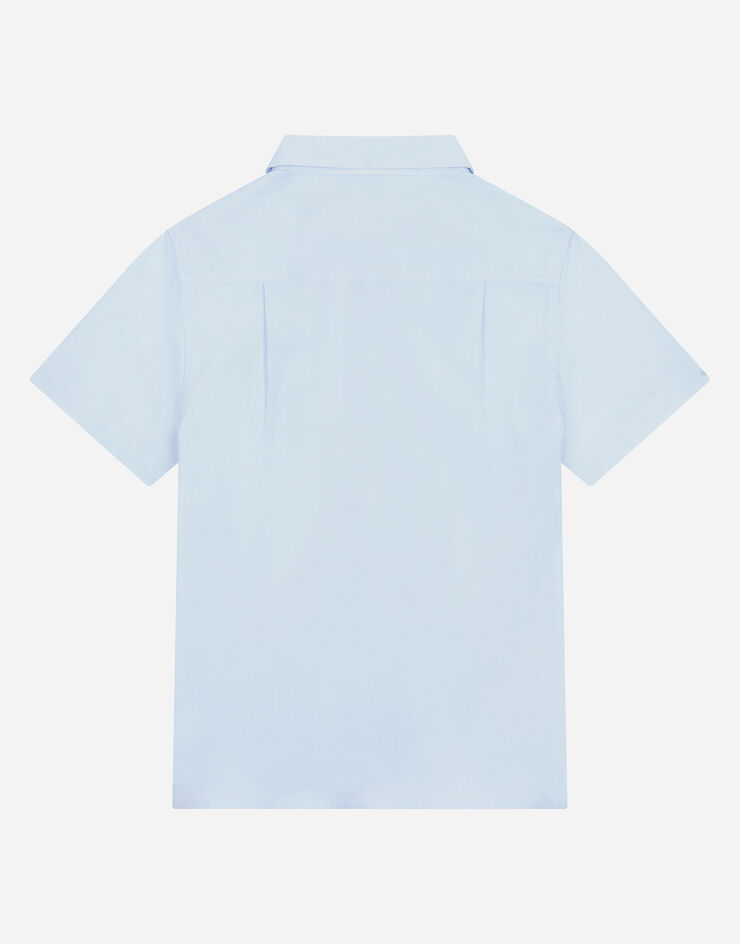 Dolce & Gabbana Рубашка из хлопка оксфорд с фирменной пластинкой серый L44S07G7M4B