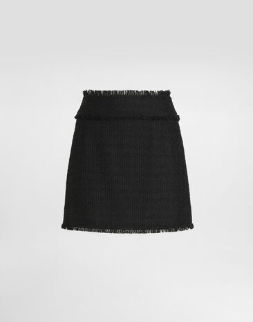 Dolce & Gabbana Raschel tweed miniskirt Black F4CR5TFMMHN