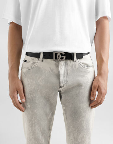Dolce & Gabbana Ledergürtel mit DG-Logo Mehrfarbig BC4644AX622