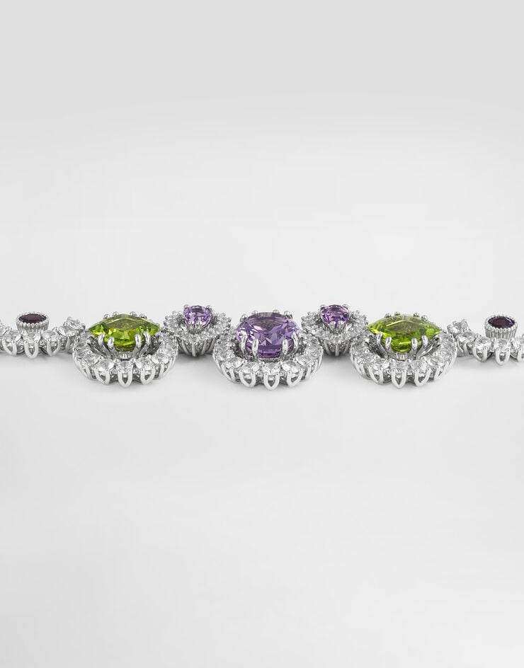 Dolce & Gabbana Eleganza Bracelet 18-carat white gold, amethysts, peridots, and sapphires Dolce & Gabbana Eleganza Bracelet 18-carat white gold, amethysts, peridots, and sapphires White WBSA3GWAME1