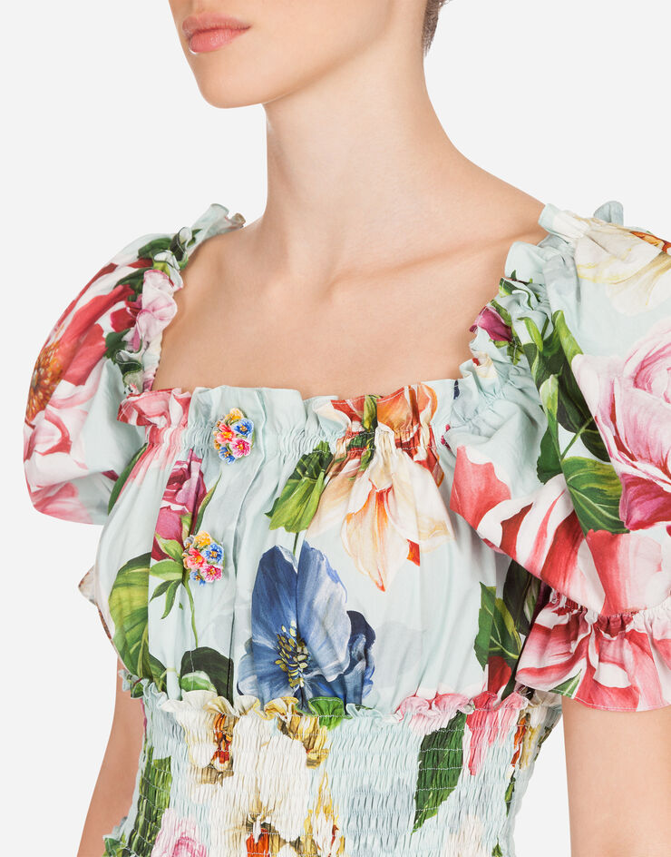 Dolce & Gabbana SHORT FLORAL-PRINT POPLIN DRESS BLUMENPRINT F6H5QTHS5GB