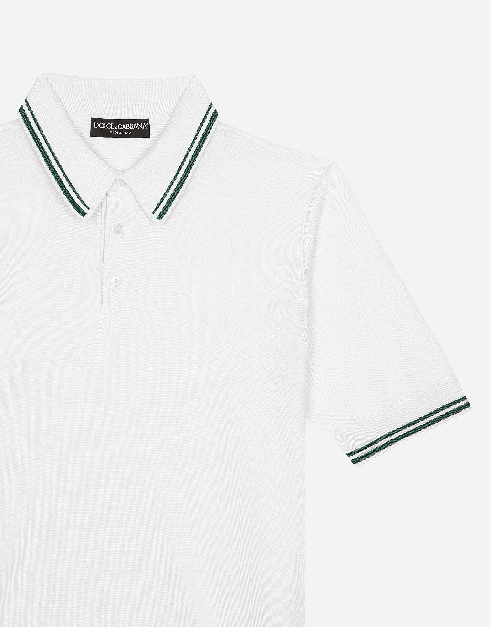 Silk polo-shirt in White for Men | Dolce&Gabbana® US