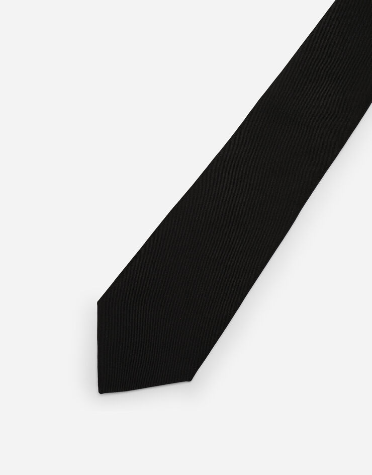 Dolce & Gabbana Silk tie with DG logo Black GT147EG0UBW