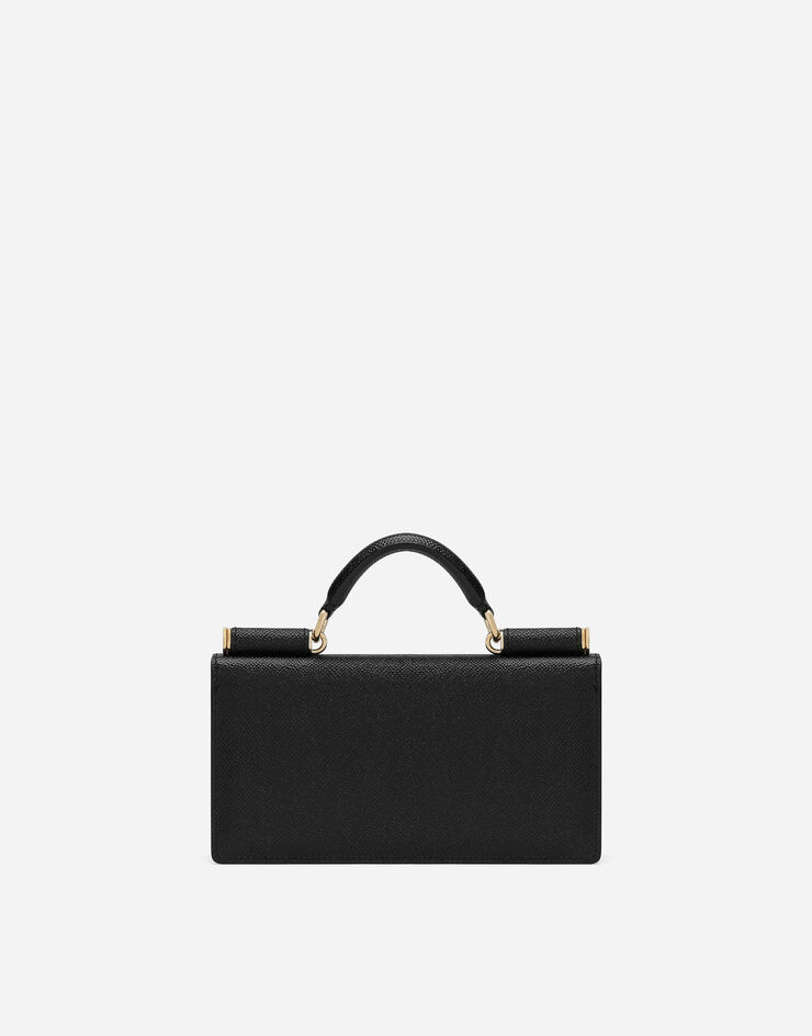Dolce & Gabbana Minibolso en piel de becerro con estampado Dauphine Negro BI3280A1001