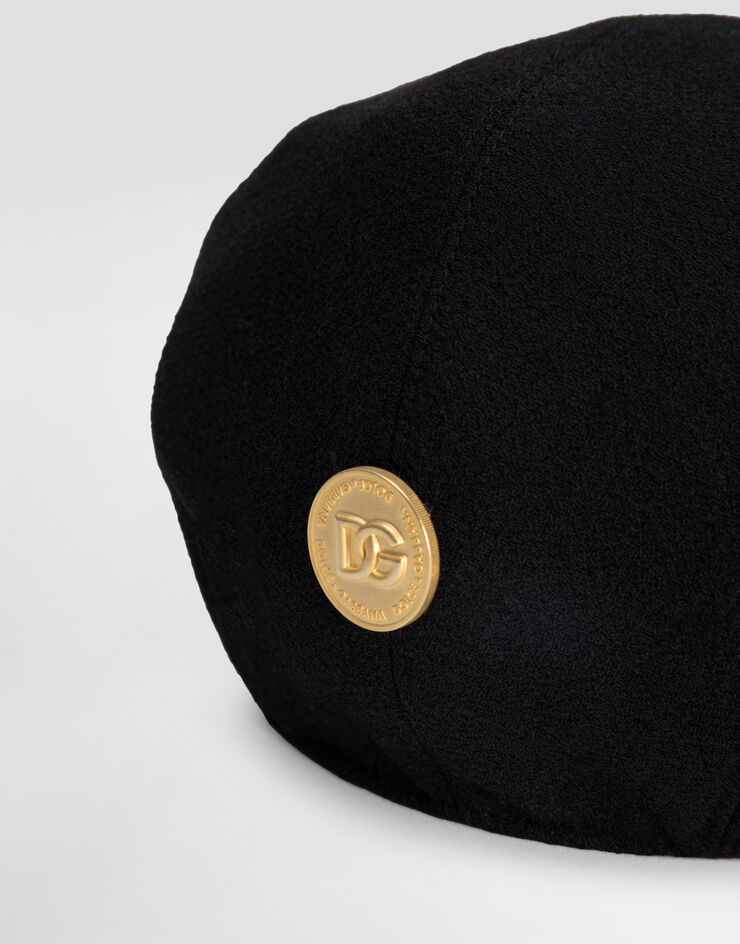 Dolce & Gabbana Wool crepe cap with DG coin Black FH665AGDDDN