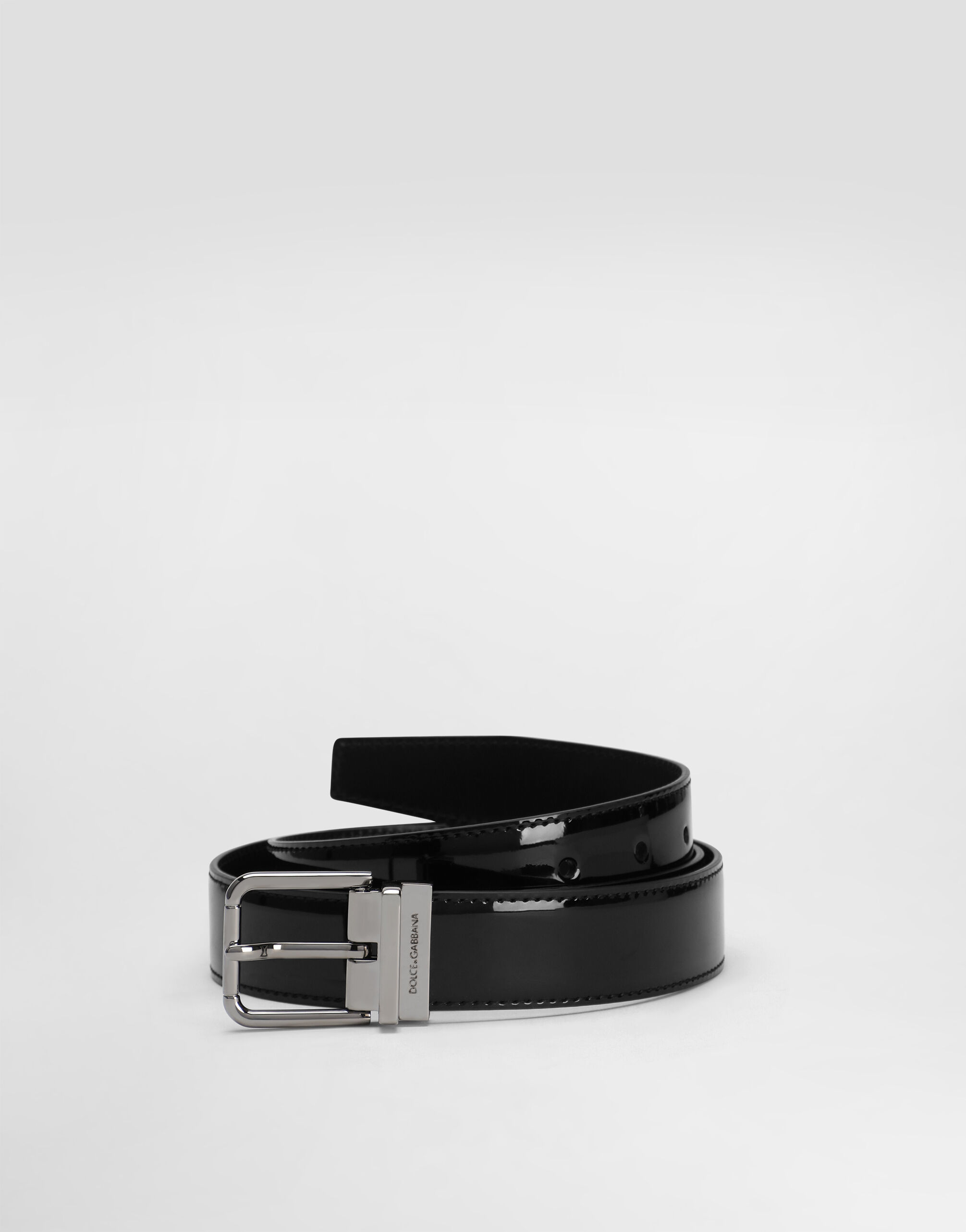 Calfskin belt with DG logo in Black for Women