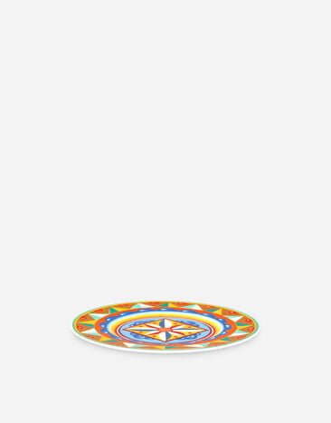 Dolce & Gabbana Set 2 Dessert Plates in Fine Porcelain Multicolor TC0S03TCA01