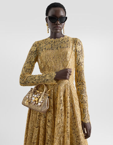 Dolce & Gabbana Day mini Marlene handbag in brocade with embroidery Gold BB7744A0849