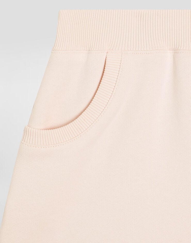 Dolce & Gabbana Fleece skirt with DG sequin patch Pink L5JIB2G7PKQ