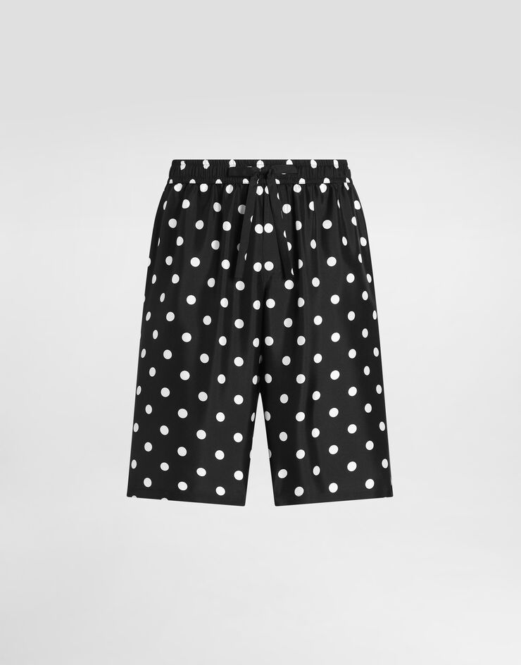 Dolce & Gabbana Polka dot-print silk twill bermuda shorts Multicolor GV37ATIS13M
