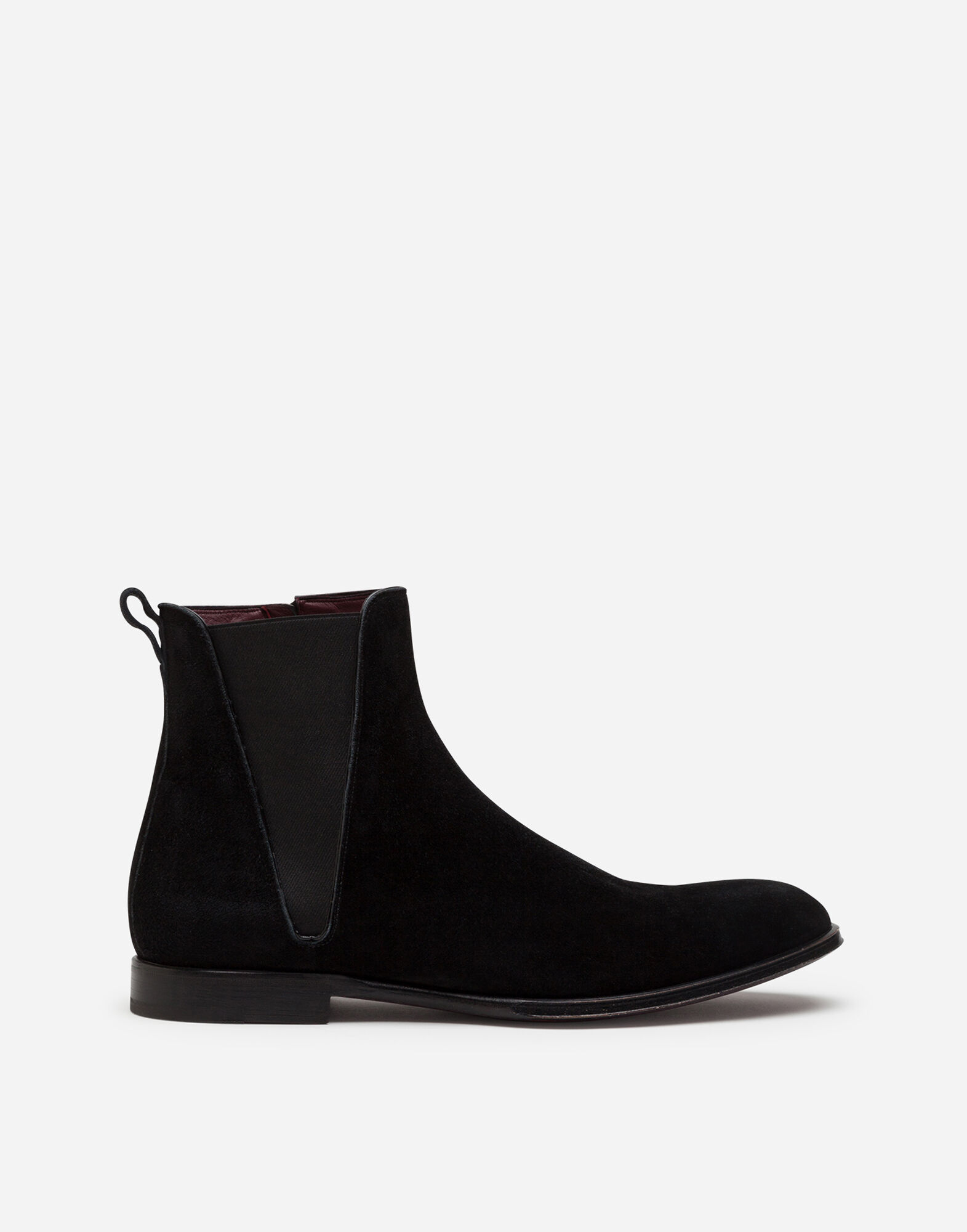 ブラックのメンズ Velvet calfskin chelsea boots | Dolce&Gabbana®