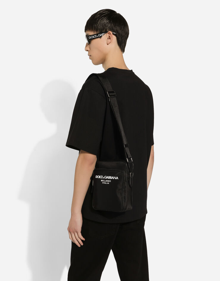 Dolce & Gabbana Umhängetasche aus Nylon Schwarz BM2294AG182