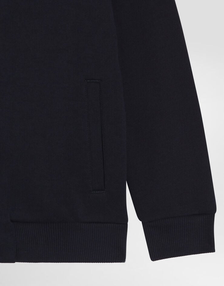 Dolce & Gabbana Felpa con cappuccio con placca logo Blu L4JW2VG7P1V