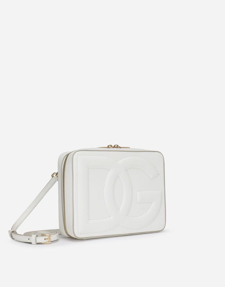 Dolce & Gabbana Camera bag moyen format en cuir de veau à Logo DG Blanc BB7290AW576