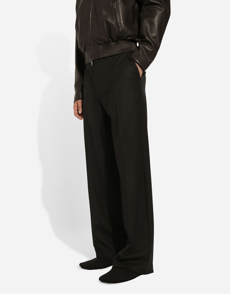 Dolce & Gabbana Прямые брюки из эластичной шерсти коричневый GYZMHTGH864