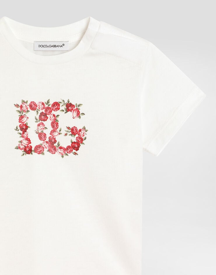 Dolce & Gabbana Small rose-print jersey t-shirt Dolce & Gabbana Small rose-print jersey t-shirt White L2JTITG7PVF