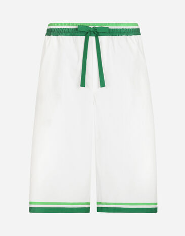 Dolce & Gabbana Poplin jogging shorts with majolica print Print G5JH9TFI5JO