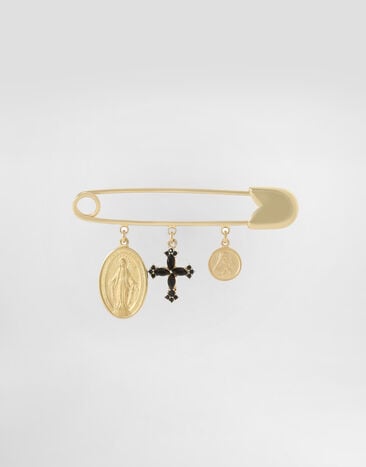 Dolce & Gabbana Safety brooch with cross and medals Gold WPR5S1W1111