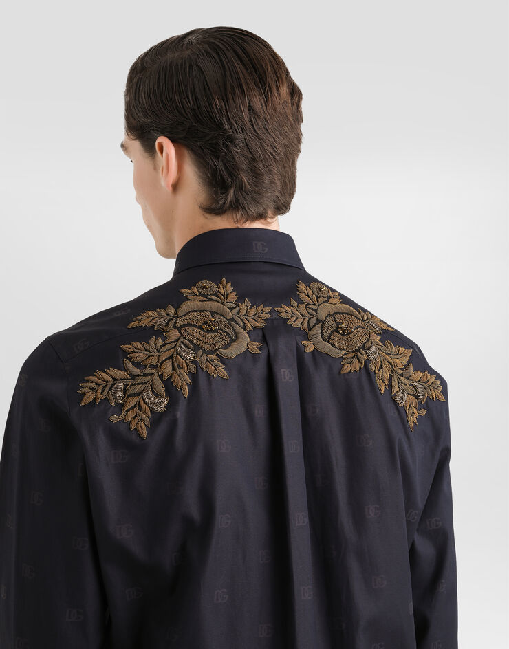 Dolce & Gabbana 徽标印花府绸 Martini 衬衫 Multicolor G5ML1ZHS5T7