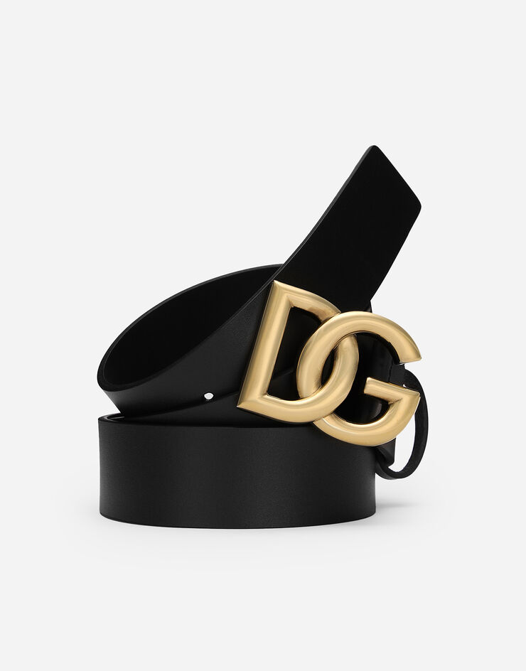 Dolce&Gabbana Lux leather belt with crossover DG logo buckle Mehrfarbig BC4644AX622