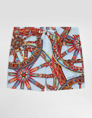 Dolce & Gabbana Carretto-print poplin bermuda shorts Multicolor L14Q26HS5VV