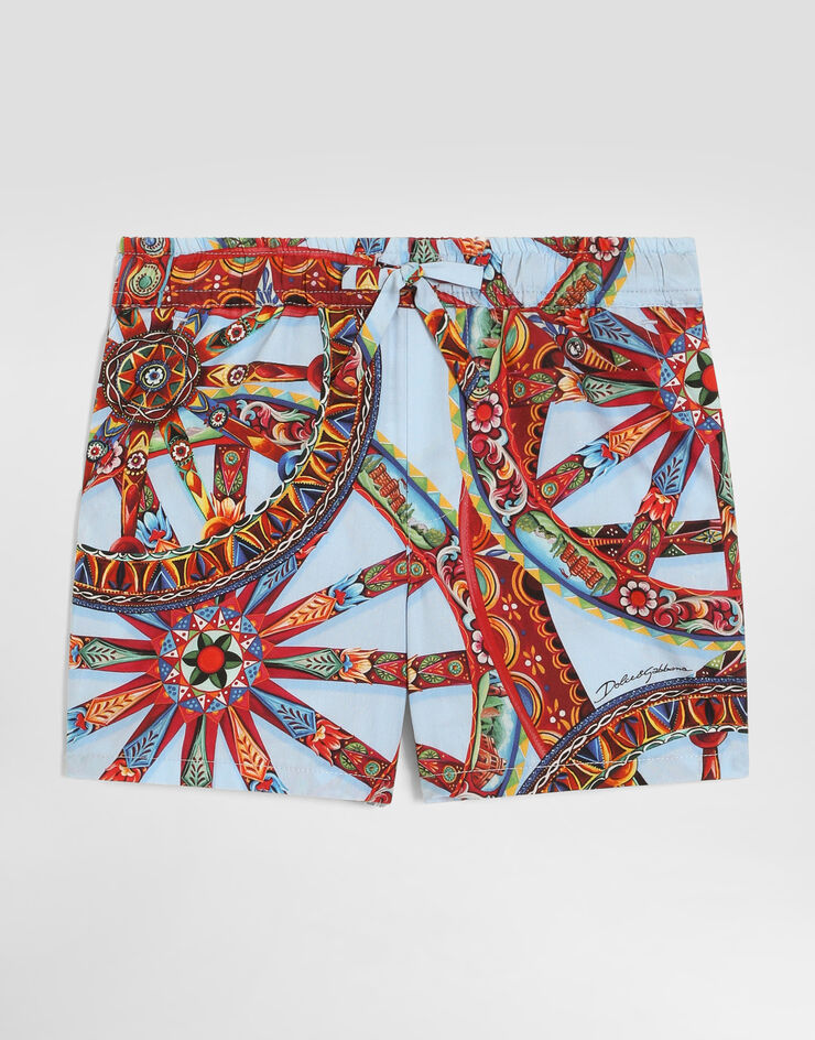 Dolce & Gabbana Carretto-print poplin bermuda shorts Multicolor L14Q26HS5VV