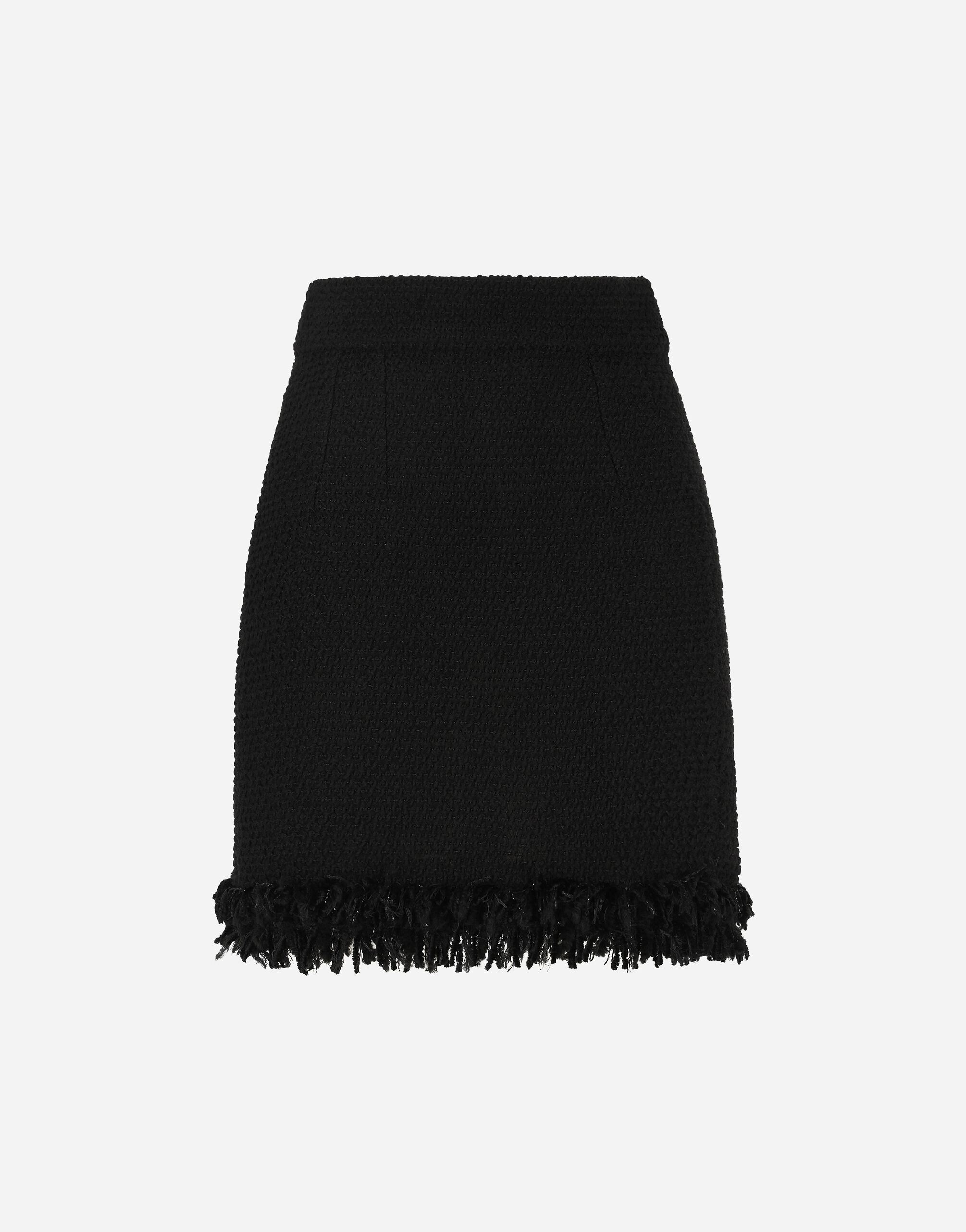 Dolce & Gabbana Bouclé miniskirt Black F4CB0TFUTBI