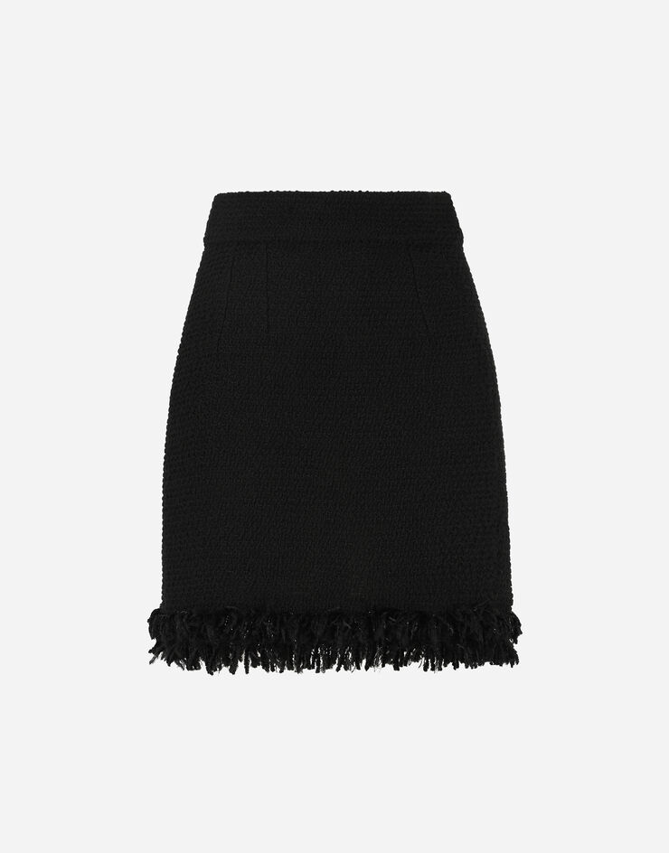 Dolce & Gabbana Bouclé miniskirt Black F4B4WTFU3JL