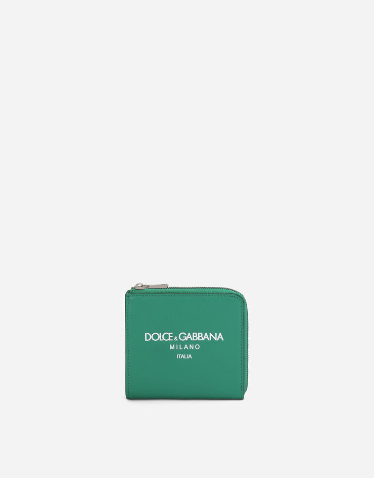 Dolce & Gabbana Tarjetero en piel de becerro con logotipo Vert BP3273AN244