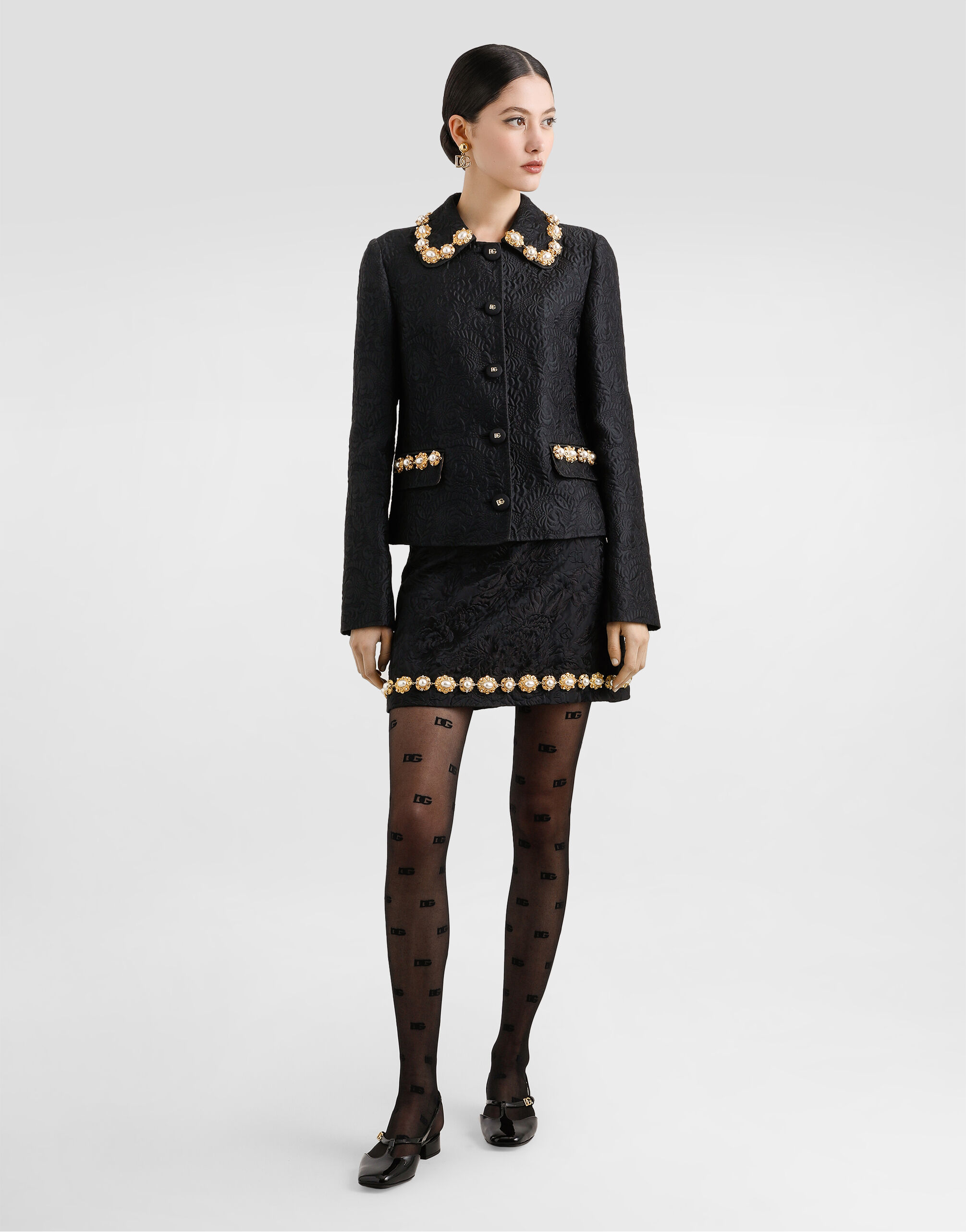 Blackのウィメンズ Brocade miniskirt | Dolce&Gabbana®