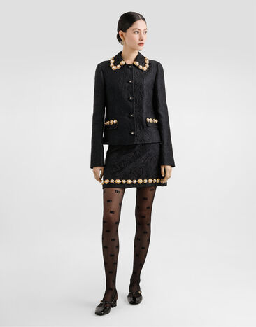 Dolce & Gabbana Brocade miniskirt Black F4A8CZHJMQO