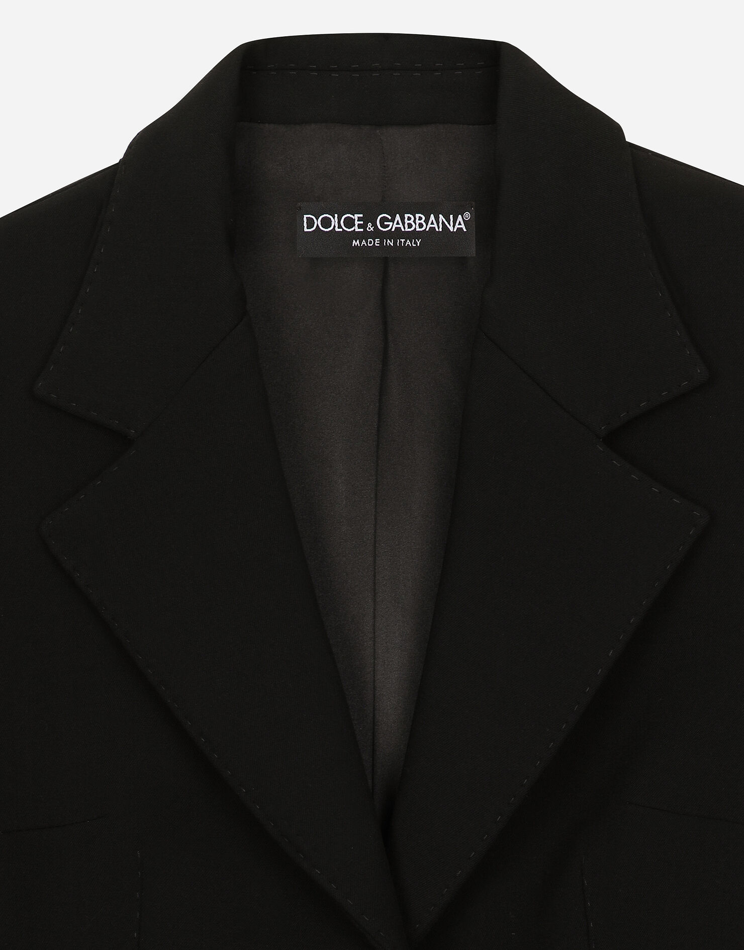 Dolce & Gabbana Black Heraldic Patch Single Breasted Jacket