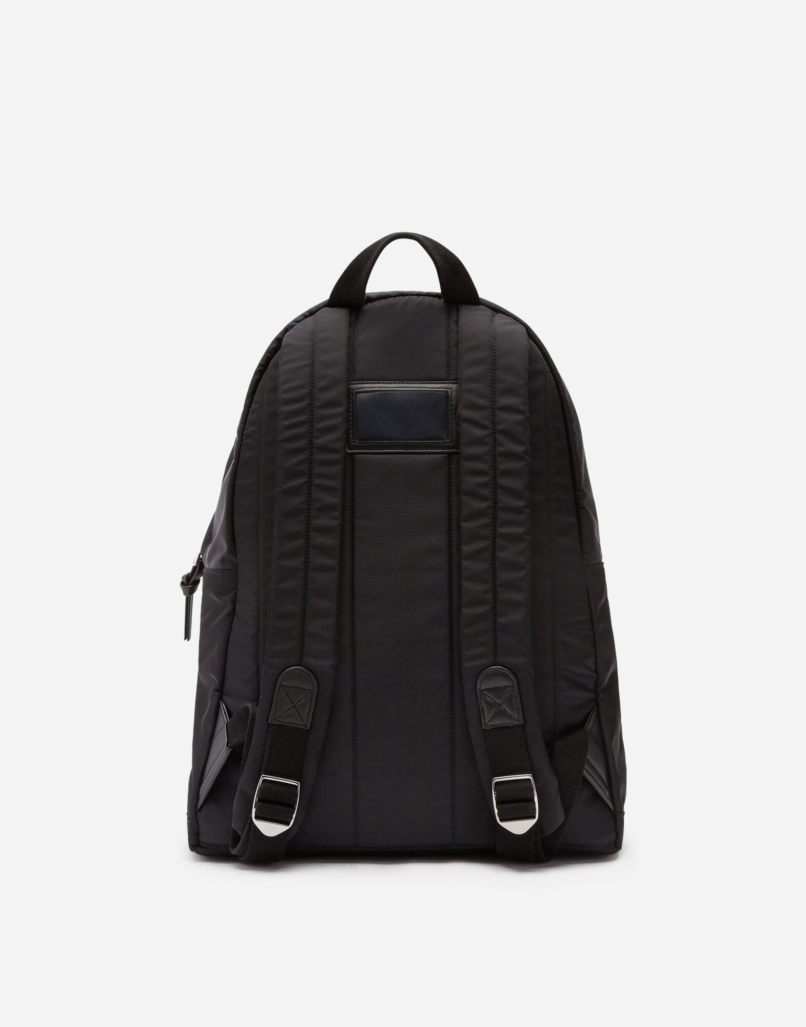 Nylon backpack with crown print