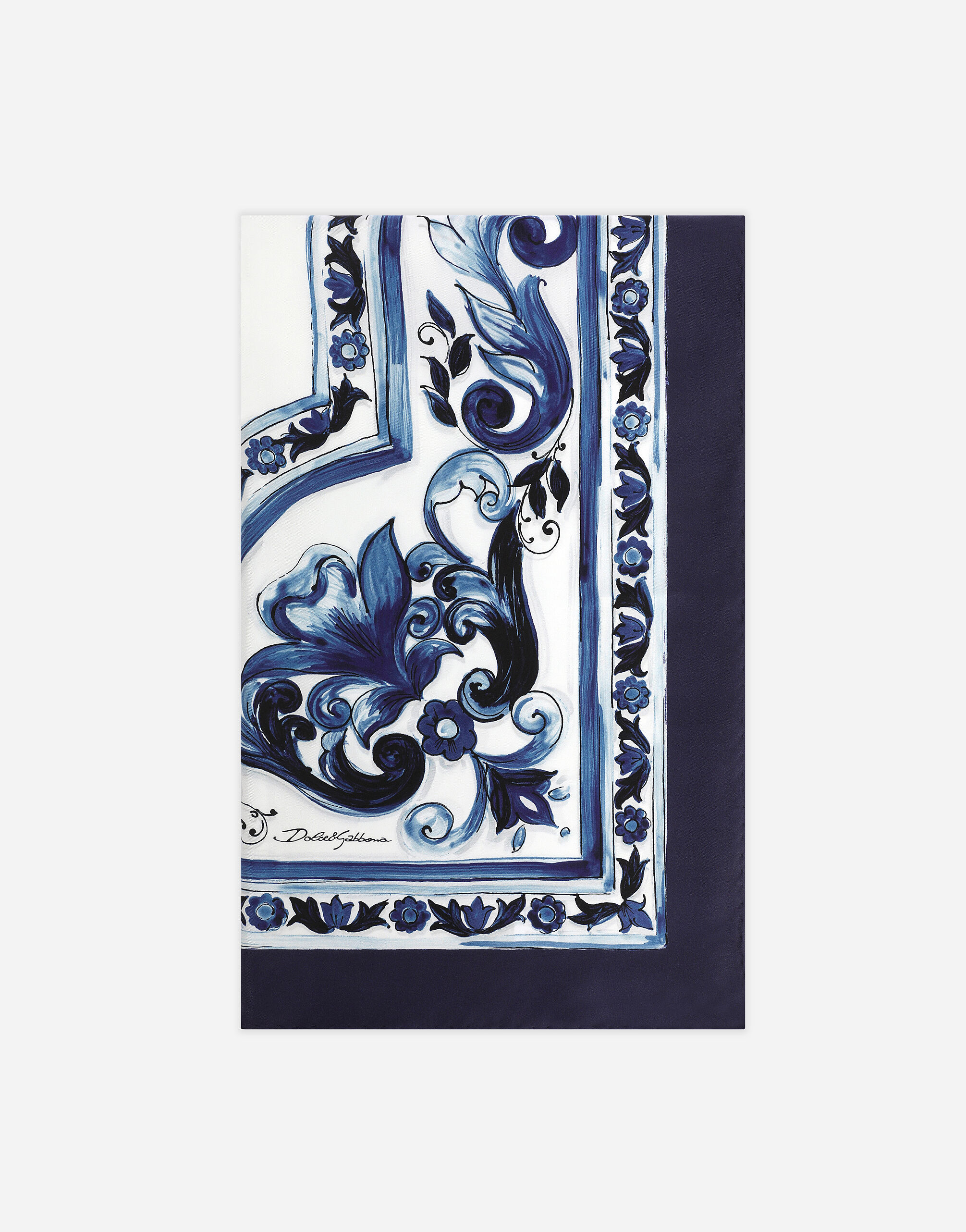 Large majolica print twill scarf 140 x 140 in Multicolor for Women Dolce Gabbana US