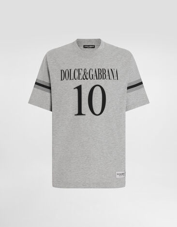 Dolce & Gabbana Cotton T-shirt with logo Black G8SR8TG7O8E